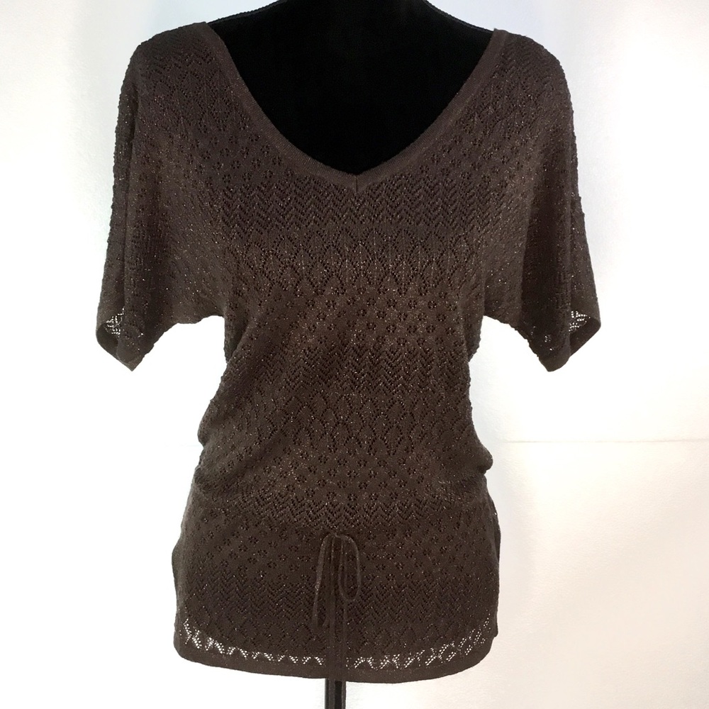 WHITE HOUSE BLACK MARKET Metallic Knit Top Size XS